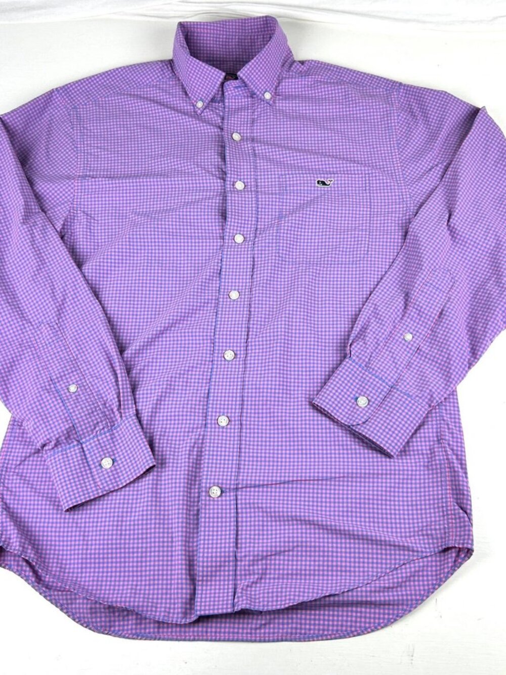 Vineyard Vines Performance Tucker Shirt Men's S Pink Gingham Nylon